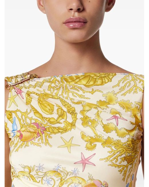 Versace Metallic Underwater Barocco Minikleid