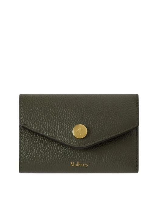 Mulberry Gray Juniper Button Zip Wallet