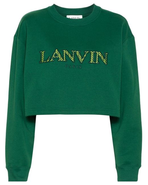 Sudadera con logo bordado Lanvin de color Green