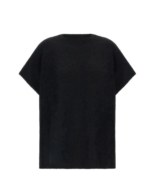 Nude Black Brushed Alpaca-Blend Short-Sleeve Sweater