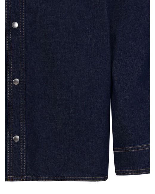 Maison Kitsuné Hemd mit geknöpfter Tasche in Blue für Herren