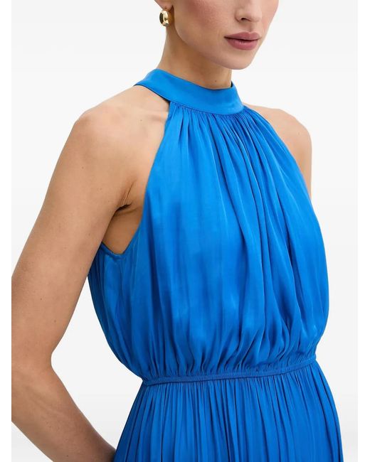 Morgan Blue Halter-Neck Ruffled Midi Dress