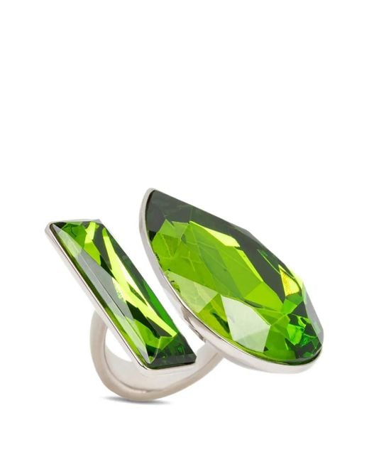 Dries Van Noten Green Gem Open Ring