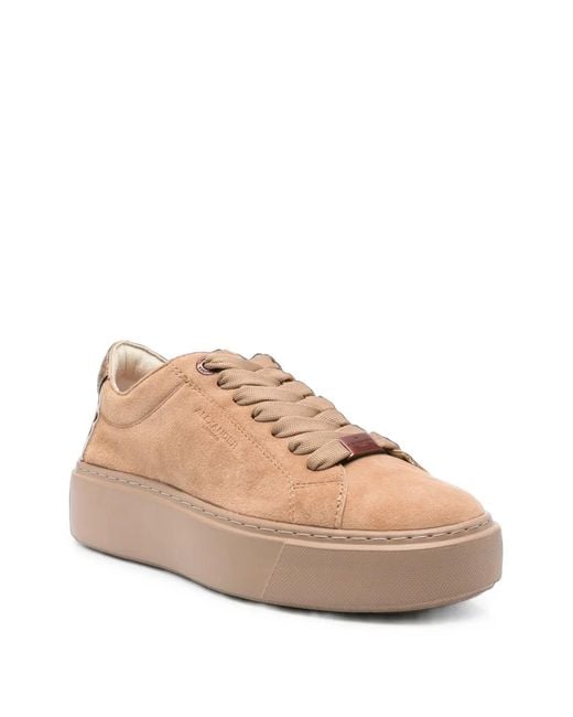 Alexander Smith Natural Croc-Effect Suede Sneakers