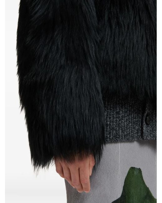 Marni Black Shearling Fluffy Jacket