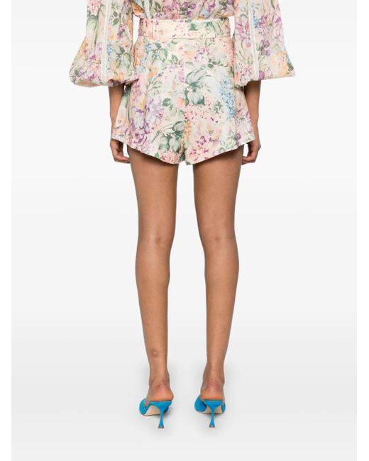 Halliday Tuck Shorts di Zimmermann in Multicolor