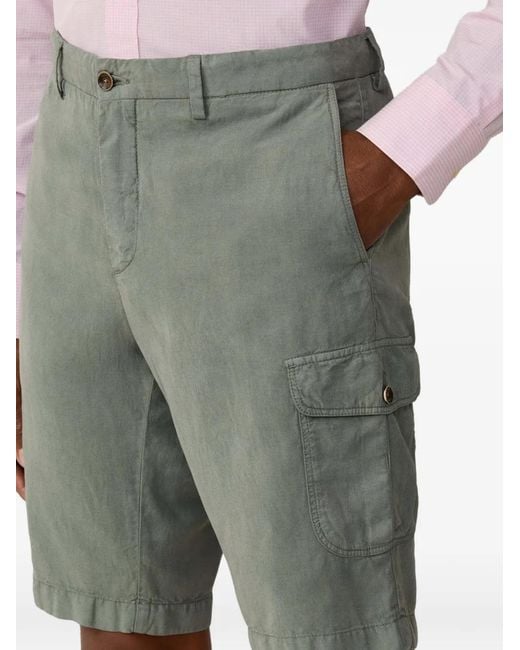 Hackett Gray Sanderson Garment-Dyed Cargo Shorts for men