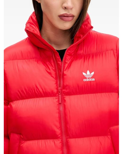 Adidas Red Zip Puffer Jacket