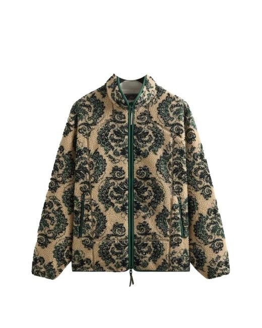 Kith Green Damask Floral Sherpa Jacket for men