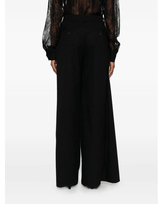 THE NINA STUDIO Black Wrap-Effect Trousers