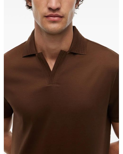 Tommy Hilfiger Brown Polo En Coton À Bords Nervurés for men