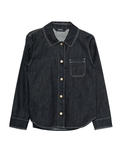 Max Mara Black Contrast-Stitching Shirt