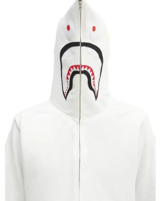 Sudadera con capucha y motivo de tiburón A Bathing Ape de hombre de color White