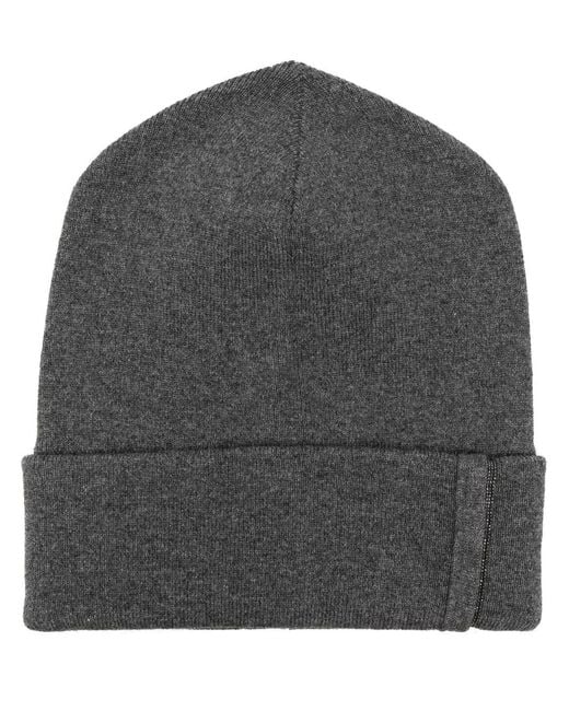 Brunello Cucinelli Gray Cashmere Beanie