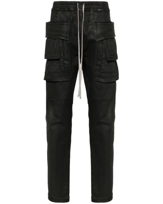 Rick Owens Black Panelled Cargo Pants for men