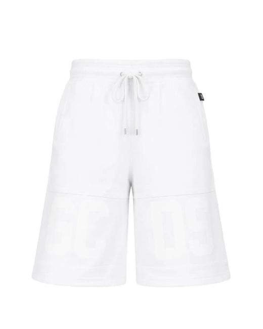 Gcds White Logo Band Shorts for men