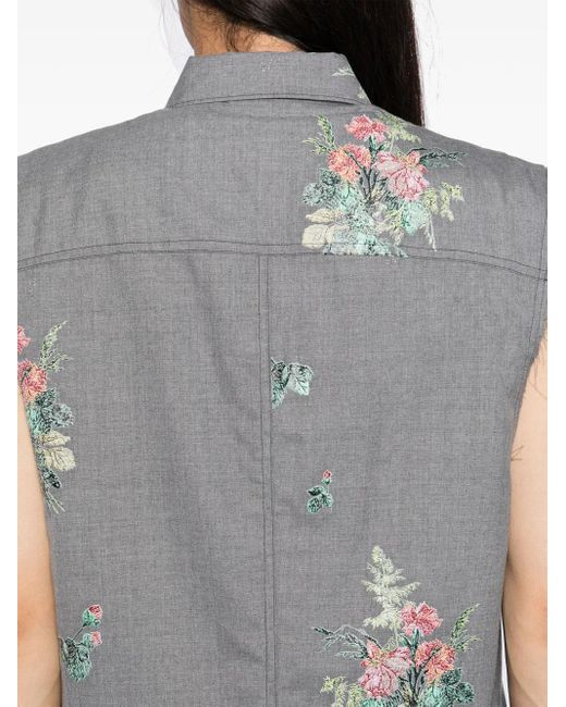 Bed J.w. Ford Gray Floral-Pattern Vest for men