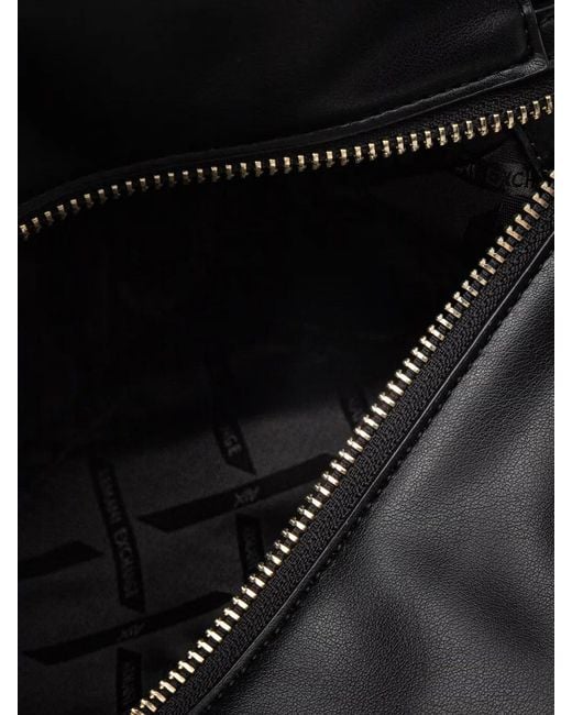 ARMANI EXCHANGE Black Sac Porté Épaule À Bride Ajustable Et À Plaque Logo