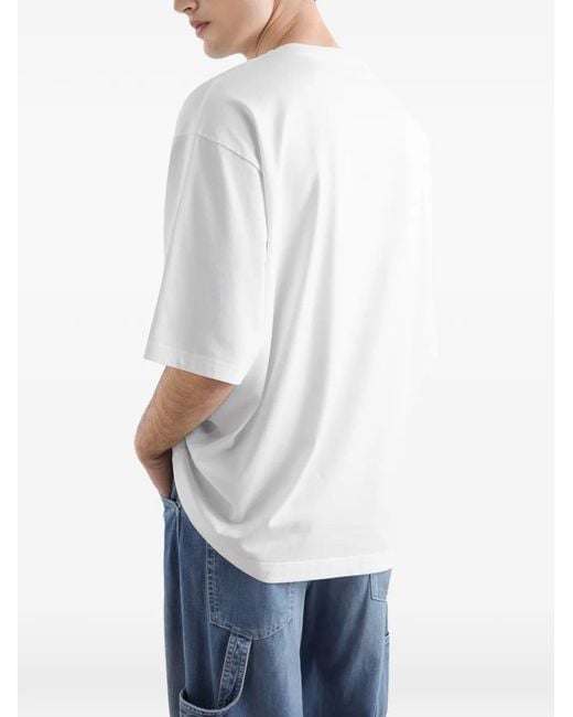 Dolce & Gabbana White T-Shirt With Heraldic Patch for men