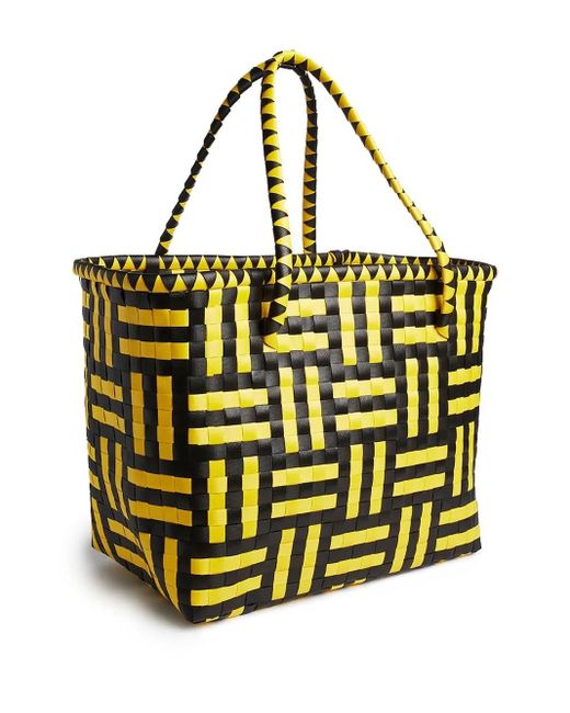 Hay Yellow Weaved Large Tote Bag