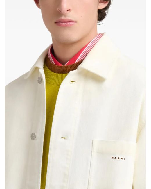 Marni White Patch-Pocket Shirt for men