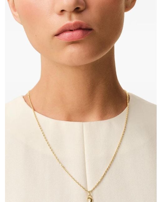 AMI White Hammered Number Pendant Necklace