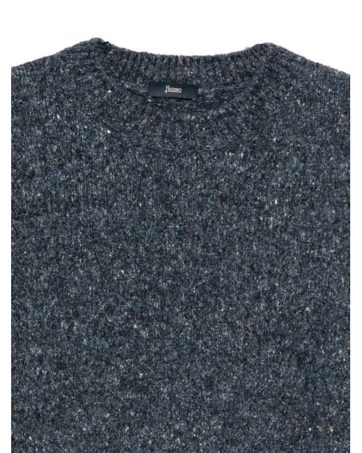 Herno Blue Crew-Neck Sweater for men