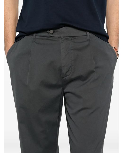 Eleventy Gray Button-Fastening Trousers for men