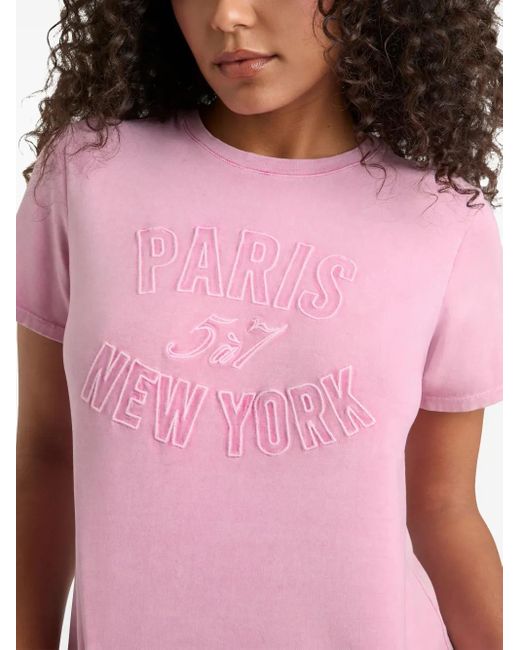 Cinq À Sept Pink Shrunken T-Shirt