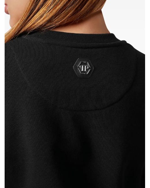 Philipp Plein Black Sweat À Ornements En Cristal