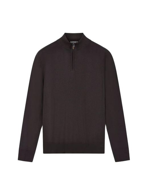 Canali Blue Quarter-Zip Knitted Sweater for men