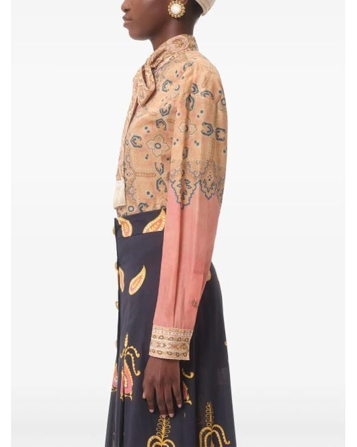 Valentino Garavani Voyage Imaginaire Blouse in het Pink