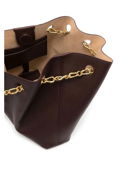 Nanushka Brown Chain-Link Top-Handle Tote