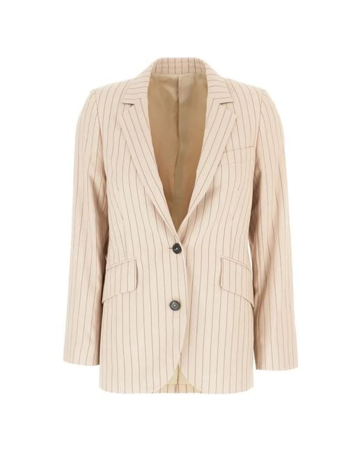 Paul Smith Natural Sand Pinstripe Blazer