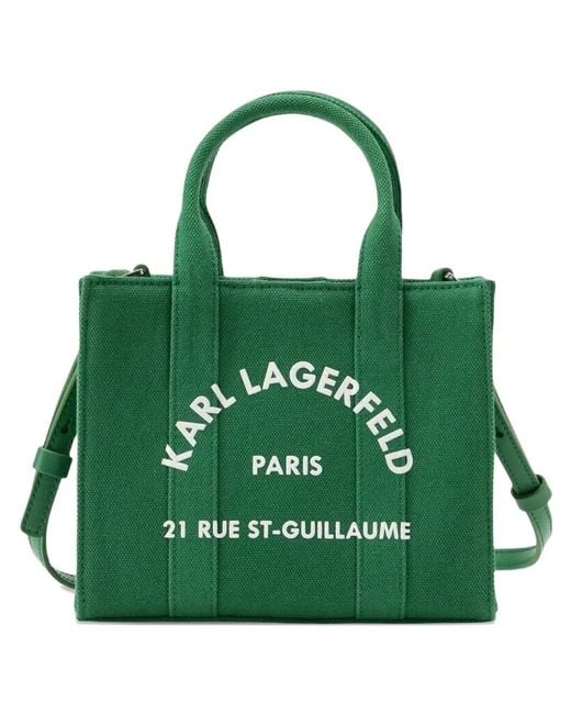 Karl Lagerfeld Green Rue St-Guillaume Mini Tote Bag