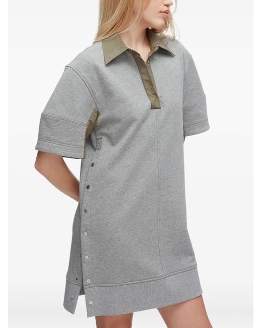 3.1 Phillip Lim Gray Polo-Collar Short-Sleeve Mini Dress