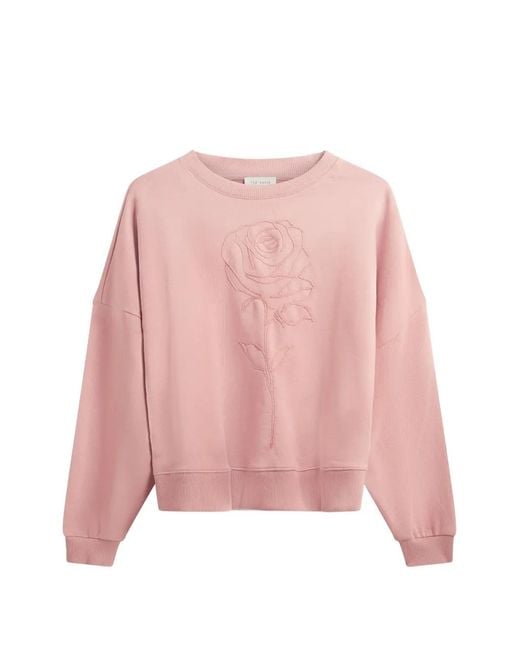Ted Baker Pink Marssia Floral-Embroidered Sweatshirt