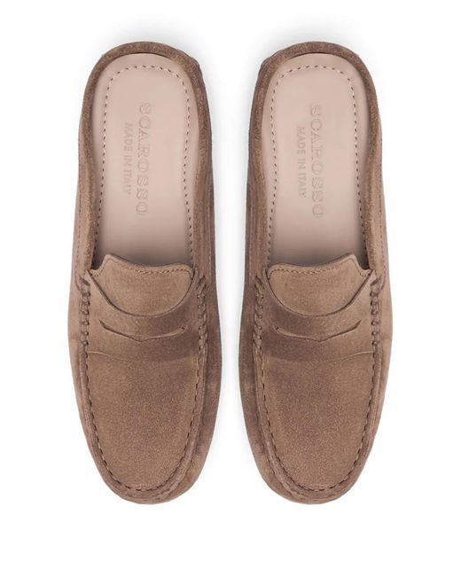 Scarosso Brown Gommino Bubble Mules