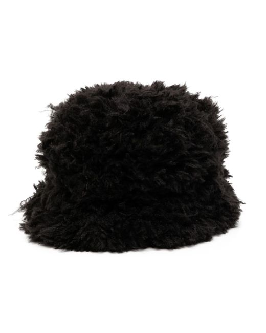 Goldbergh Black Faux-fur Cotton Bucket Hat