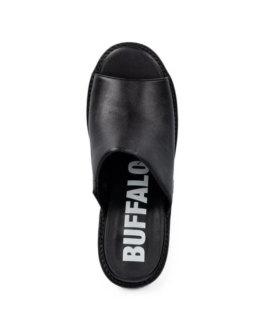 Buffalo Black Killah Platform Chunky-Sole Sandals