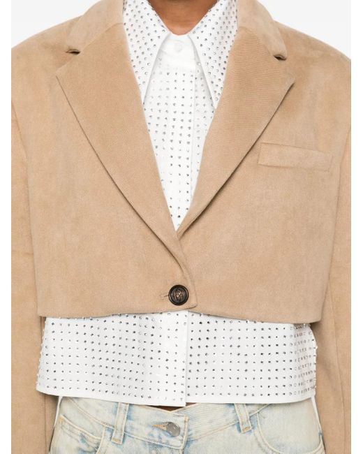 GIUSEPPE DI MORABITO Natural Buttoned Cropped Jacket