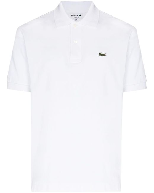 Lacoste Logo-patch Short-sleeve Polo Shirt in White for Men - Save 43% |  Lyst