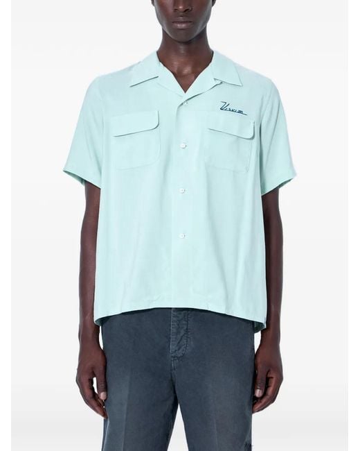 Visvim Blue Camp-Collar Short-Sleeve Shirt for men