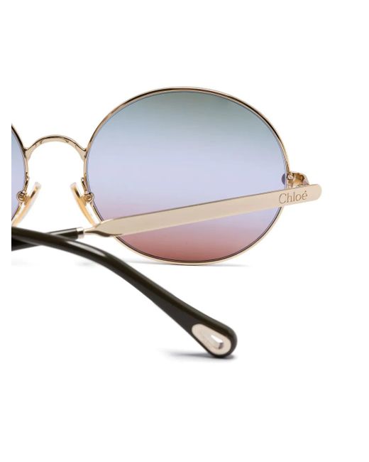 Chloé Blue Round-Frame Sunglasses