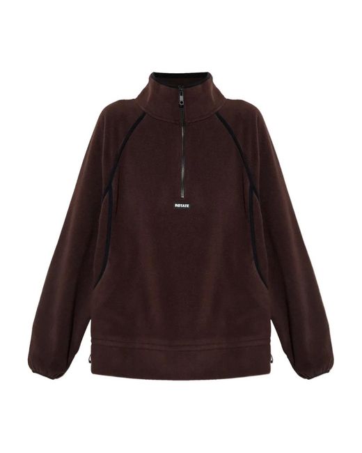 ROTATE BIRGER CHRISTENSEN Purple Half-Zip Fleece Jacket