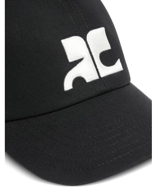 Courreges Black Ac Logo-Embroidered Cap