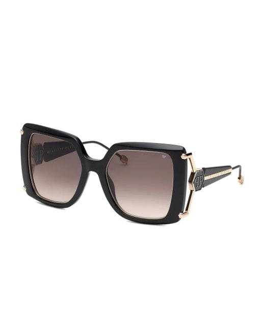 Philipp Plein Black Queen Geometric-Frame Sunglasses