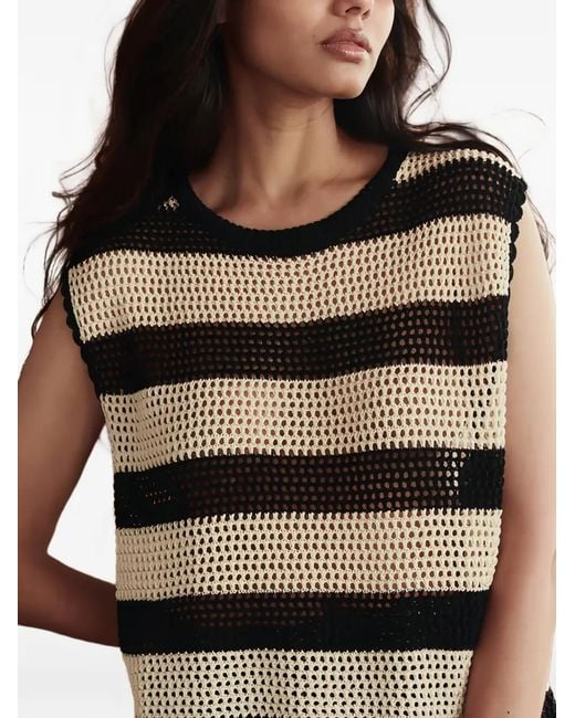 The Great Black Striped Crochet Sweater