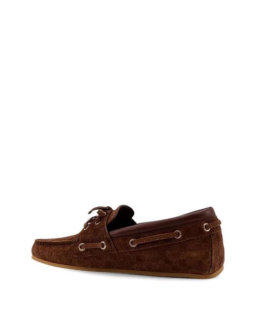Gucci Brown Gg-Pattern Loafers