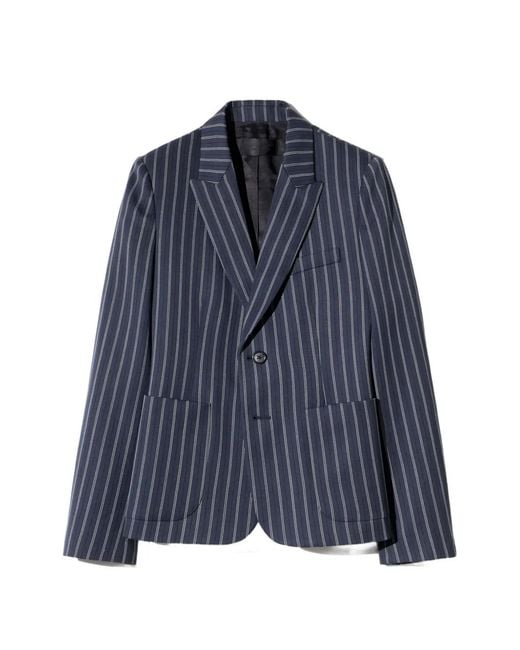 Nili Lotan Blue Delphine Pinstripe Blazer